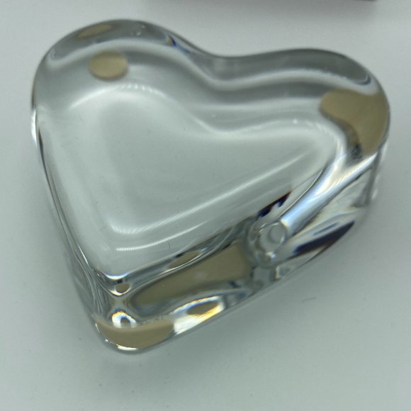 Baccarat Other - Baccarat France Crystal Glass Clear Heart Form Paperweight - EXCELLENT Condition